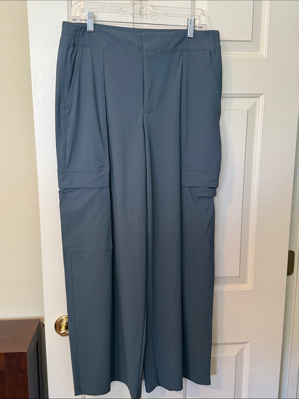 Athleta Women’s Wide-Leg Cargo Pants in Slate Blue